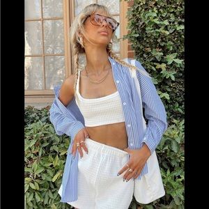 New Princess polly elona blue pin striped shirt